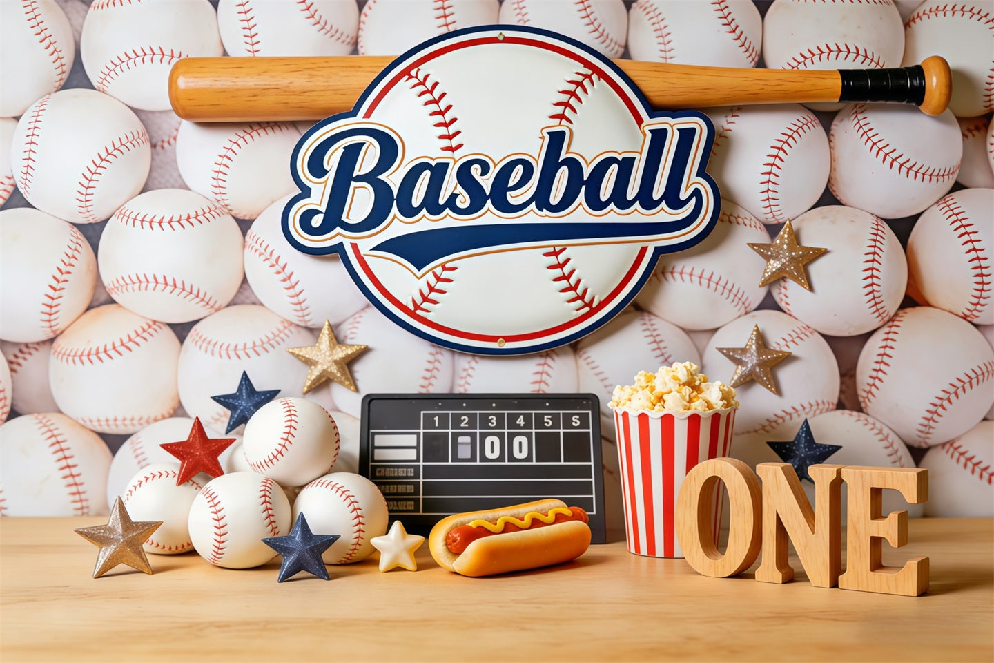 Baseball-Fotohintergrund 1. Geburtstagsparty-Dekoration Sport-Themenhintergrund CSH61-182