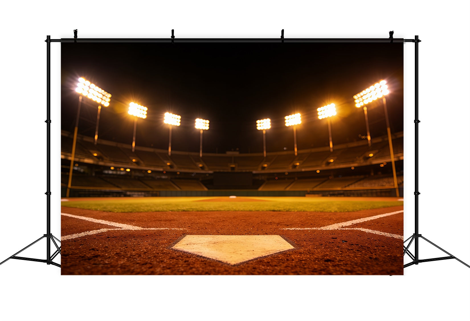Baseballstadion-Hintergrund Golden Night Home Plate Sportfoto-Hintergründe CSH61-184