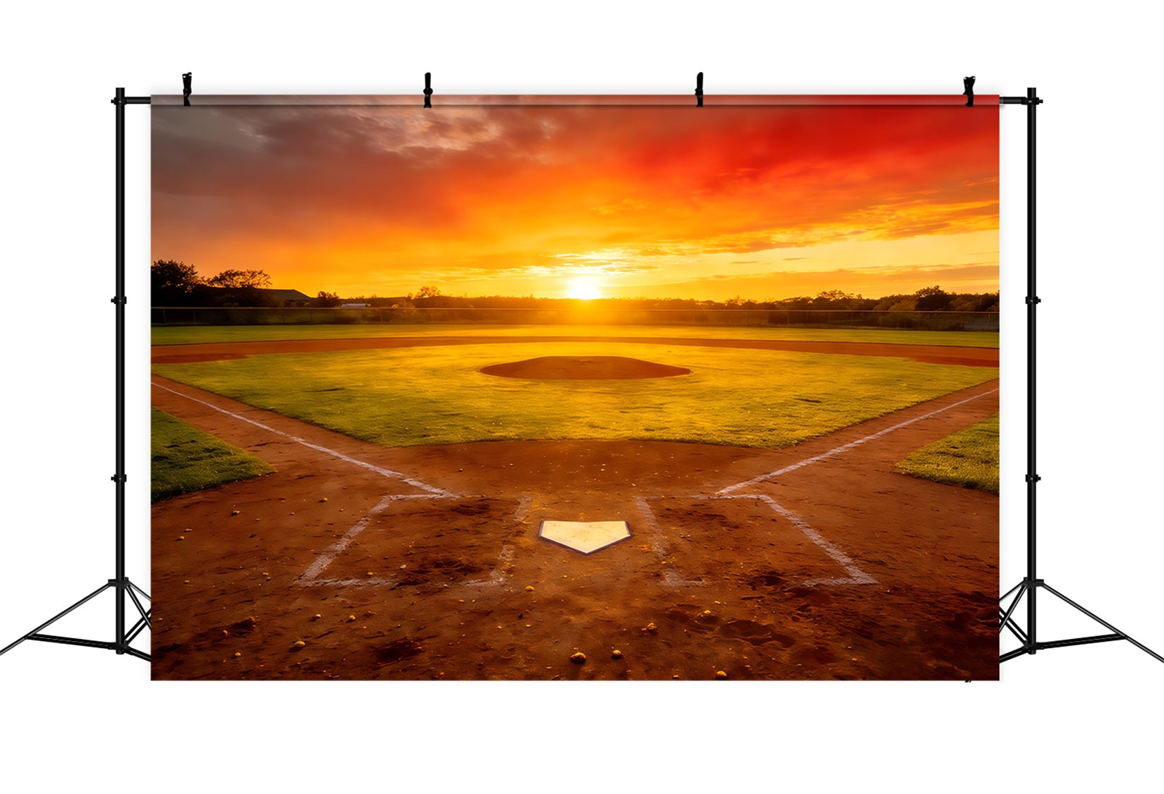 Baseballfeld-Hintergrund Sonnenuntergang Meisterschaft Diamant Sport-Hintergrund CSH61-185