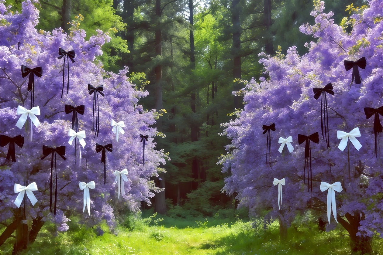 Hintergrund mit Waldfotografie Lavendel-Schleife Blütenhain Fantasie-Wald-Hintergrund CSH61-221