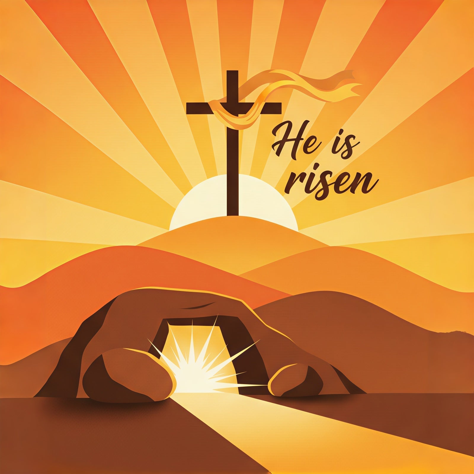 Osterhintergründe für die Kirche Auferstandenes Kreuz Sonnenaufgang Hügel Osterhintergrund Ideen CSH61-3