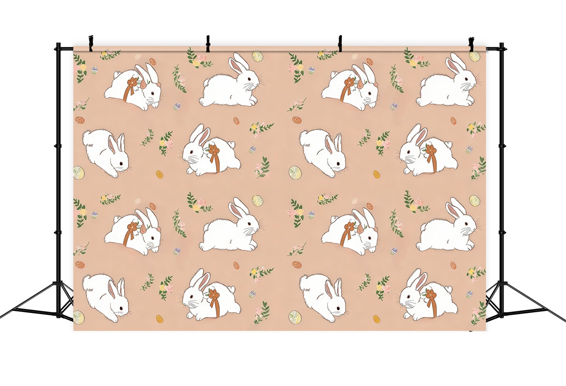 Osterhase-Fotohintergrund Sanfter Hase Blumenmuster Ideen für Oster-Hintergründe CSH61-33