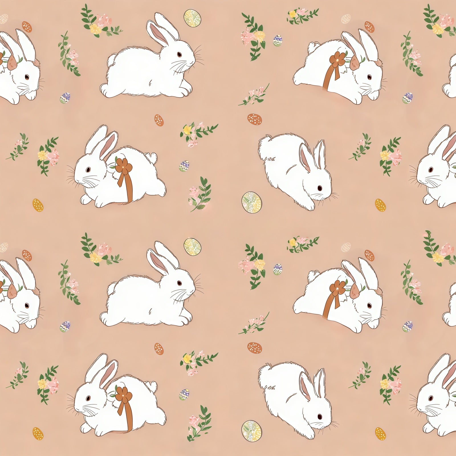 Osterhase-Fotohintergrund Sanfter Hase Blumenmuster Ideen für Oster-Hintergründe CSH61-33