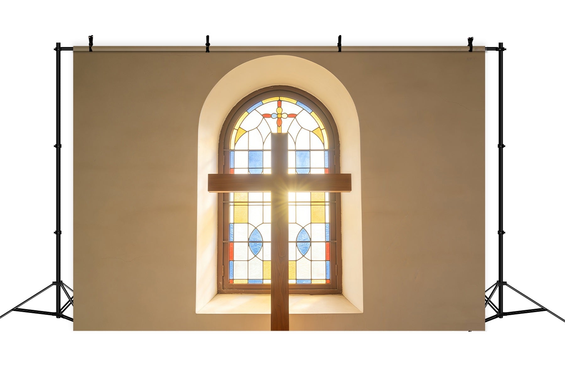 Osterkreuz-Hintergrund Buntglasfenster-Kirchenfenster-Hintergründe Ostern CSH61-76