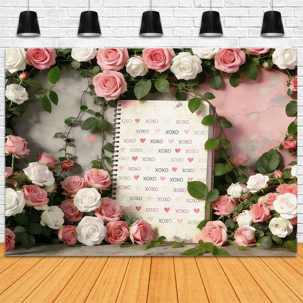 XOXO-Hintergrund Romantische Rose Vintage-Garten Valentinstag-Hintergrund CSH61-97