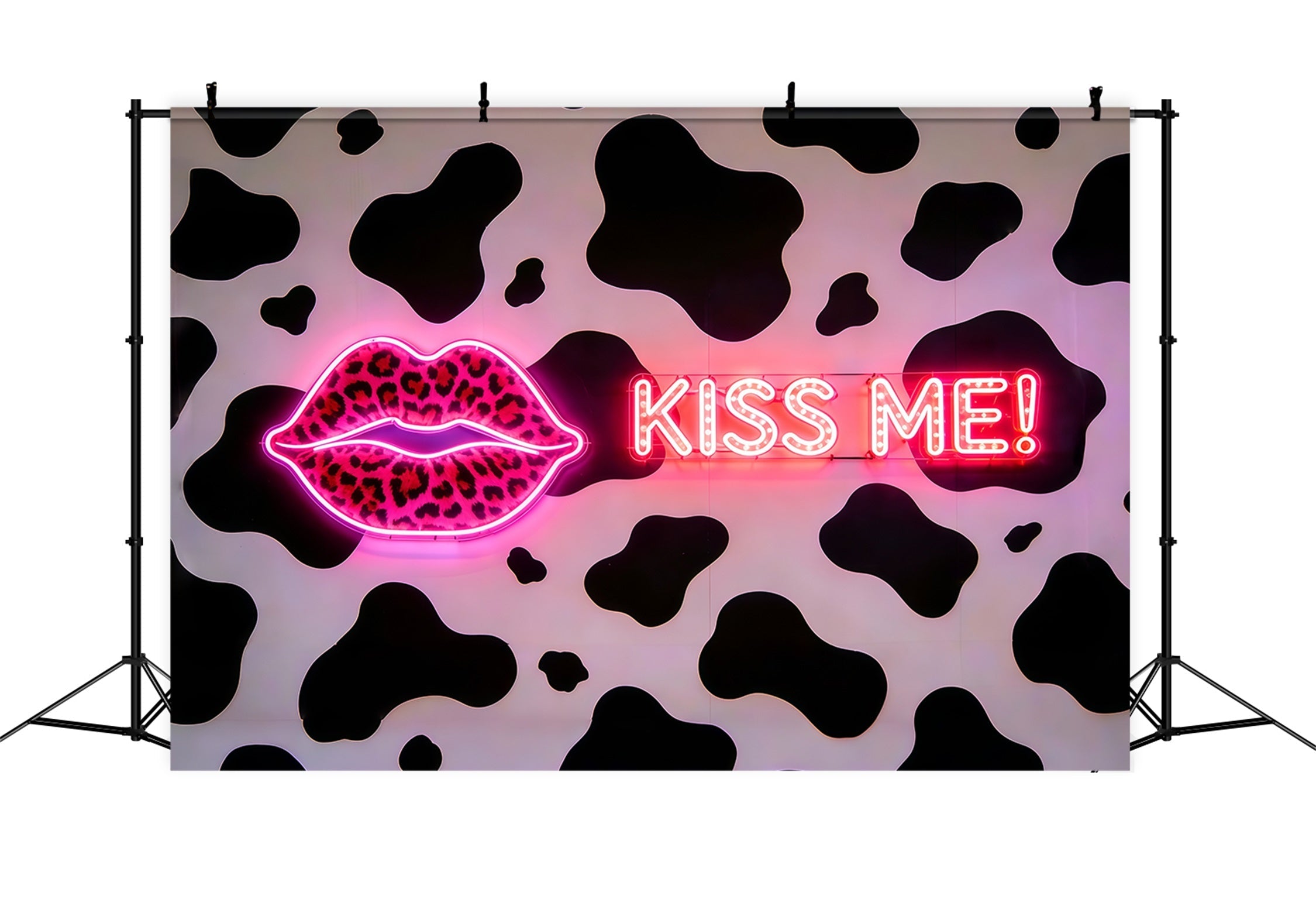Küssende Lippen-Hintergrund Neonzeichen Pop-Wand Romantischer Hintergrund CSH61-98
