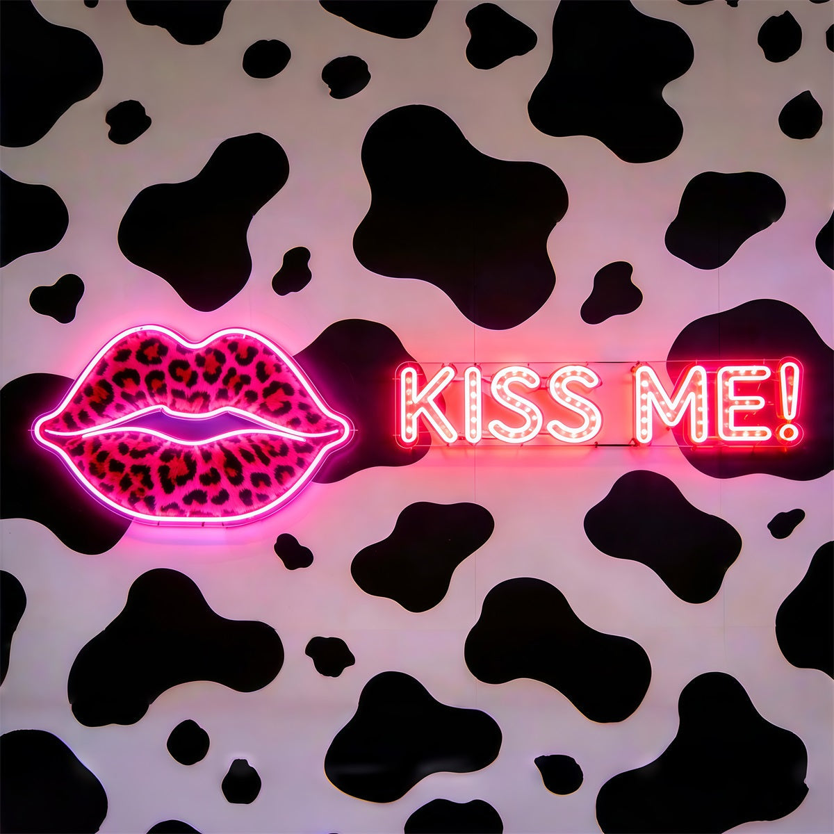 Küssende Lippen-Hintergrund Neonzeichen Pop-Wand Romantischer Hintergrund CSH61-98