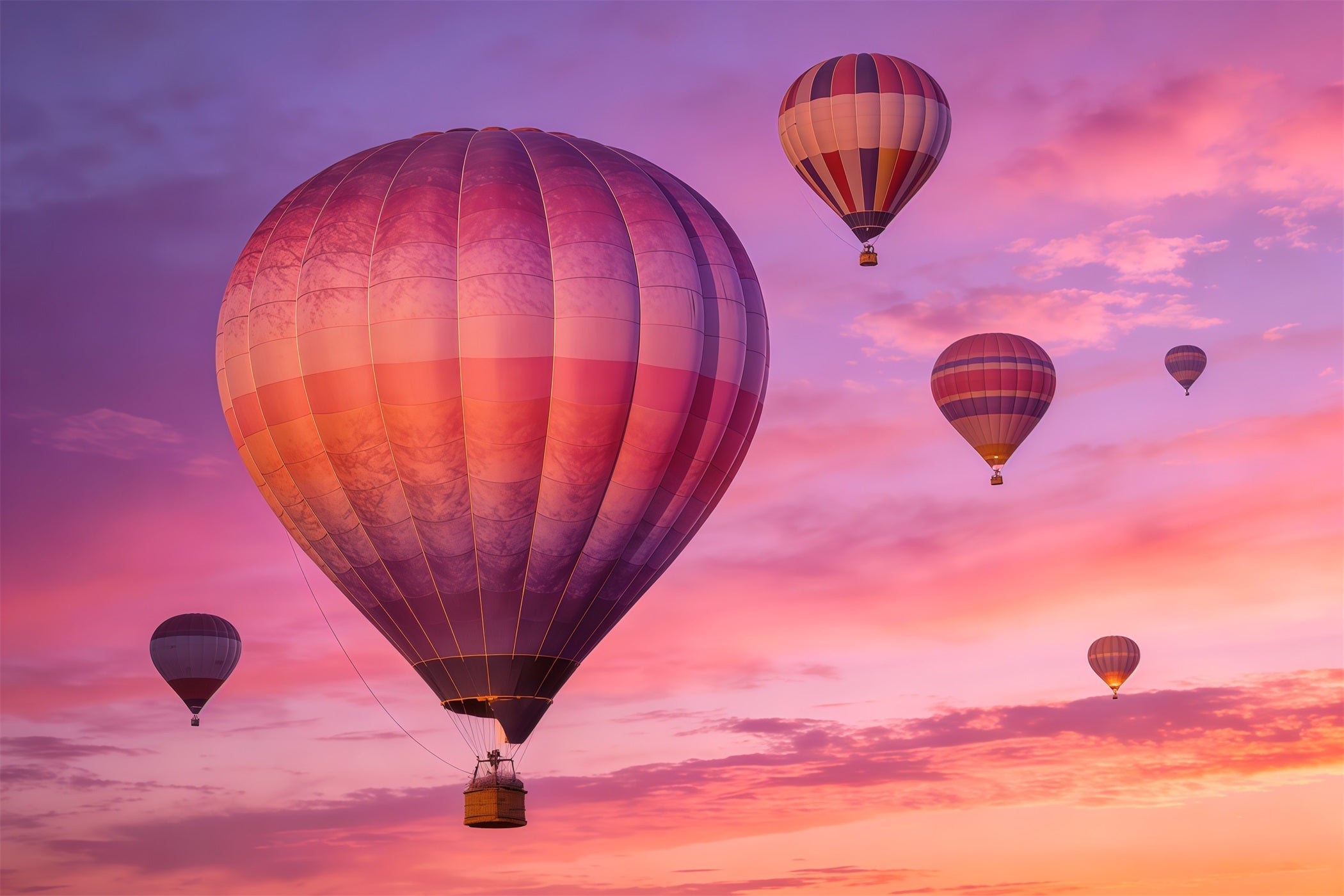 Himmelshintergründe Pastellfarbener Heißluftballon Sonnenuntergang Wolkenhintergrund Fotoshooting CSH62-139