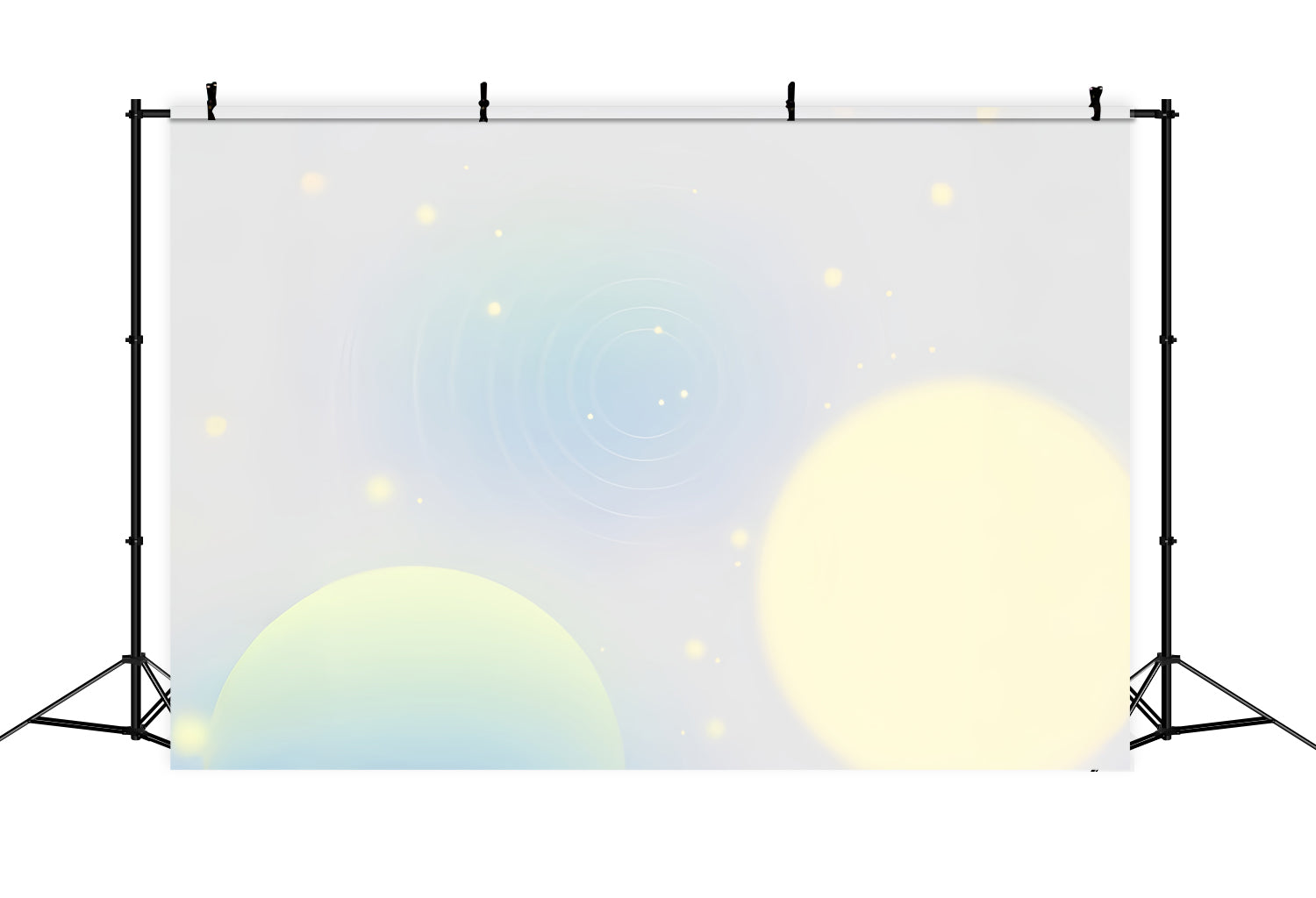 Hintergrund mit Farbverlauf für Porträtaufnahmen in Gelb mit kosmischen Kugeln und Glitzereffekten CSH62-35