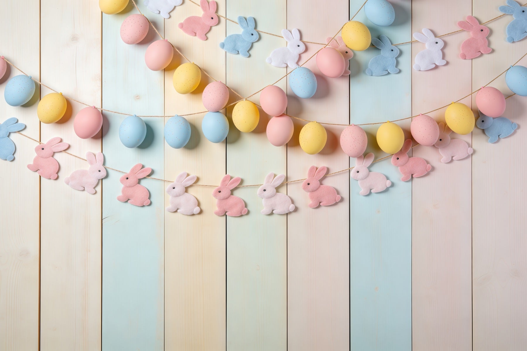 Osterei Hintergrund Hasengirlande Pastell Holz Foto Hintergründe Ostern CSH62-70