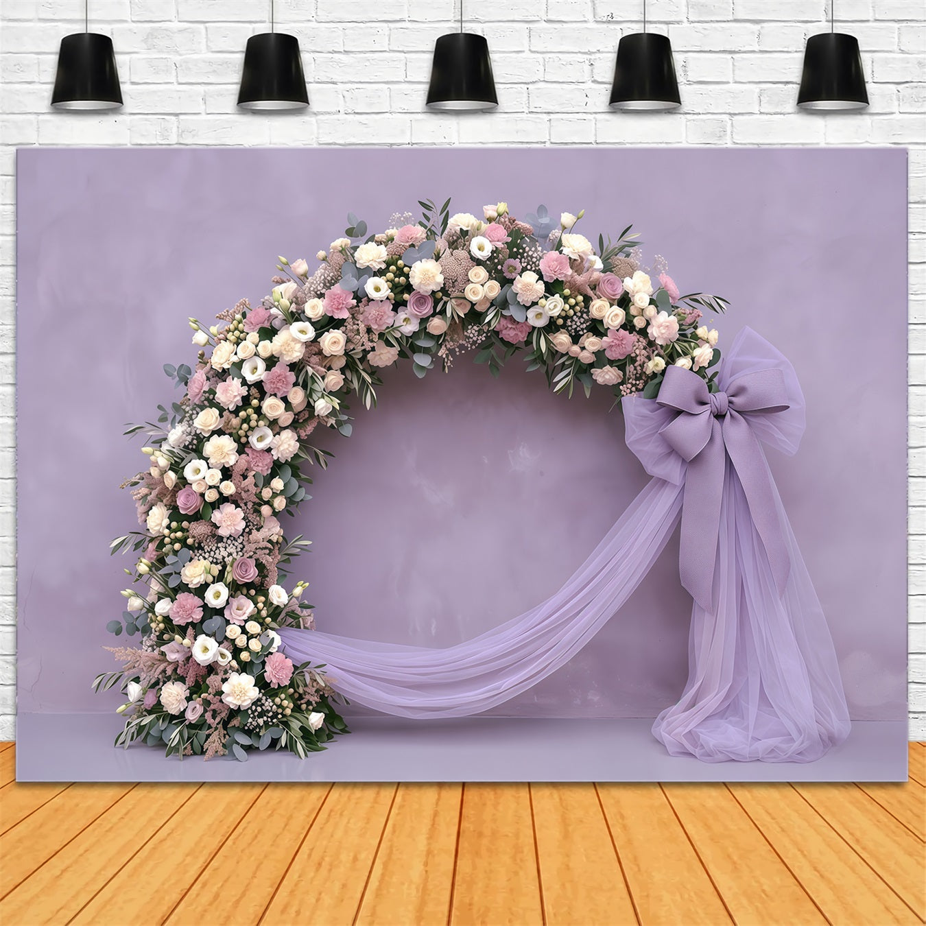 Nelken-Hintergrund zum Muttertag, Lavendel-Blumenschleife, Muttertags-Hintergrund CSH63-51