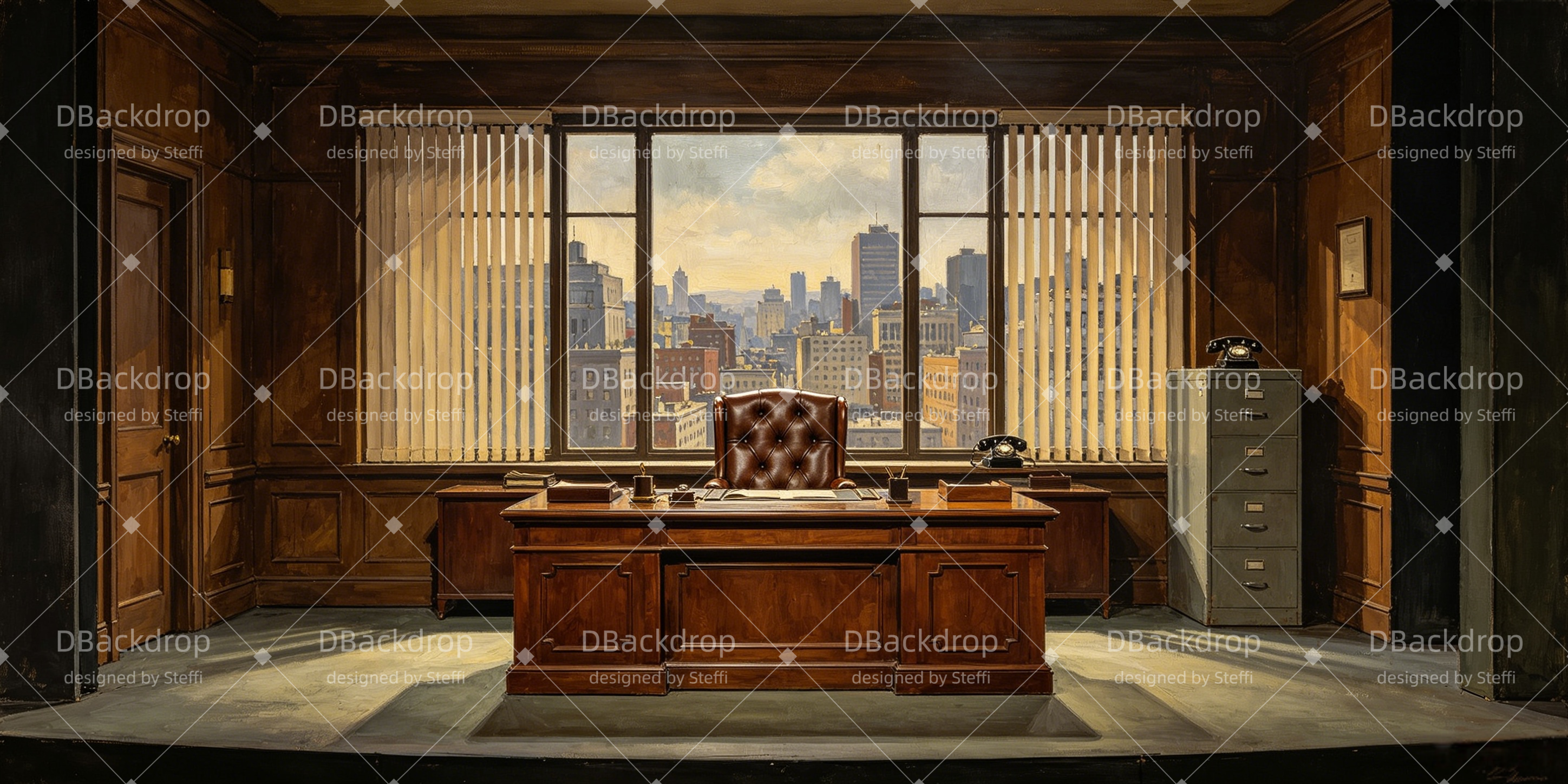 Theaterhintergrund Geschäftsführerbüro Kulisse für Bühne CSH66-T14