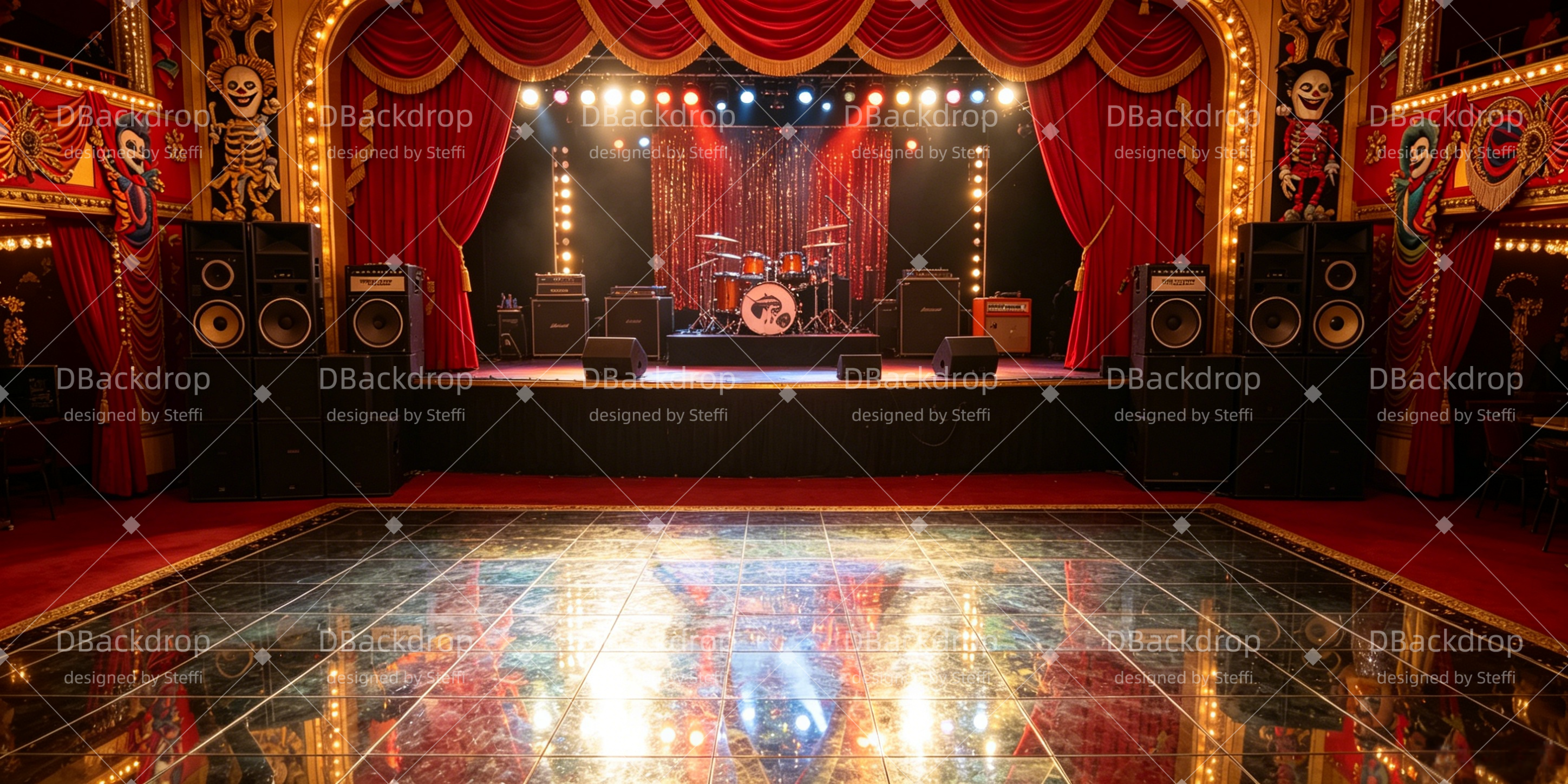 Musical Hintergrund Karneval Rockbühne Broadway Kulisse CSH66-T34
