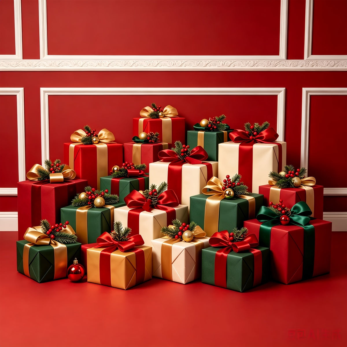 Weihnachtsgeschenk-Hintergrund Luxuriöse Geschenkbox-Präsentation Studiohintergründe Weihnachten CSH68-73