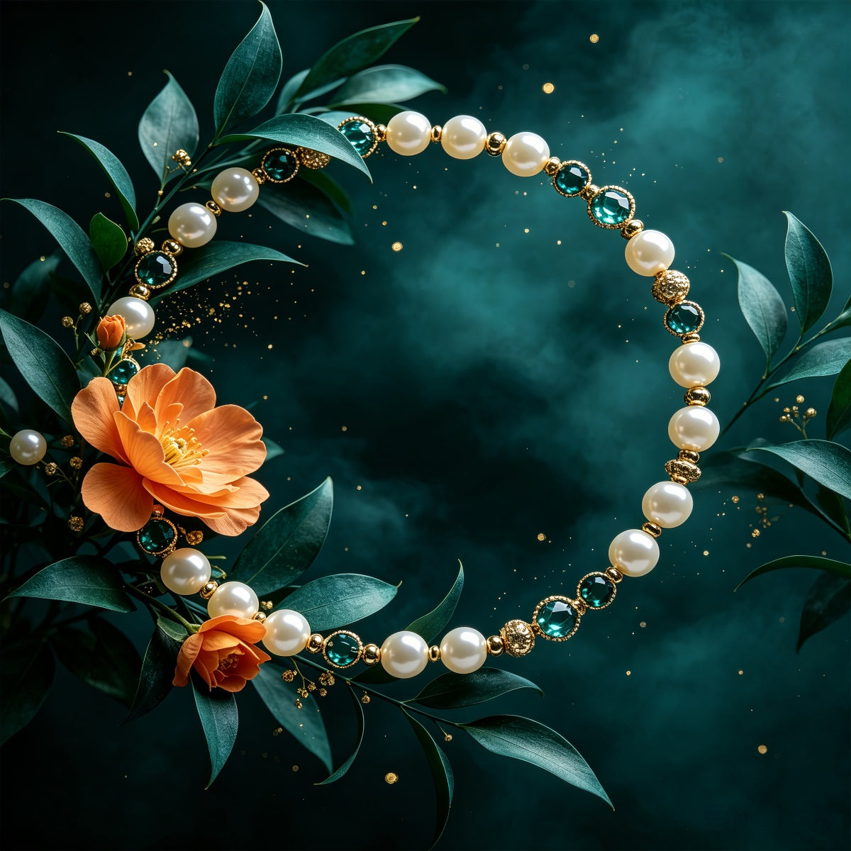 Weihnachtshintergrund Perlenschmuck-Blumenrahmen Weihnachtsmotiv-Hintergründe CSH69-104
