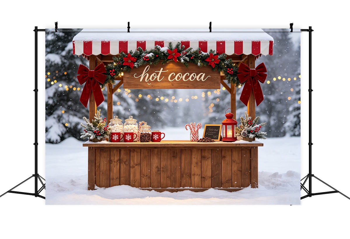 Verschneite Weihnachtskulisse Winterstand Für Heiße Schokolade Weihnachtskulisse Für Den Innenbereich CSH69-46
