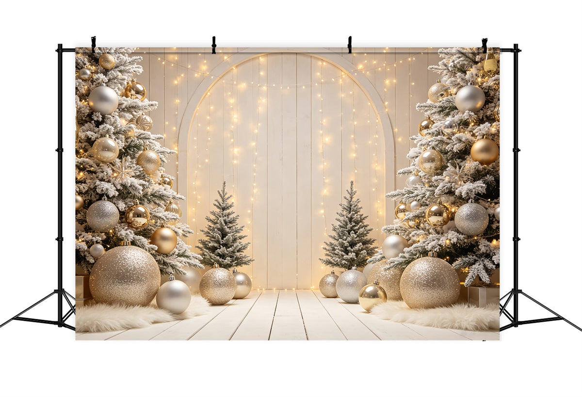 Weihnachtshintergrund Goldener Ornamentbogen Weihnachts-Porträt-Hintergrund CSH69-56