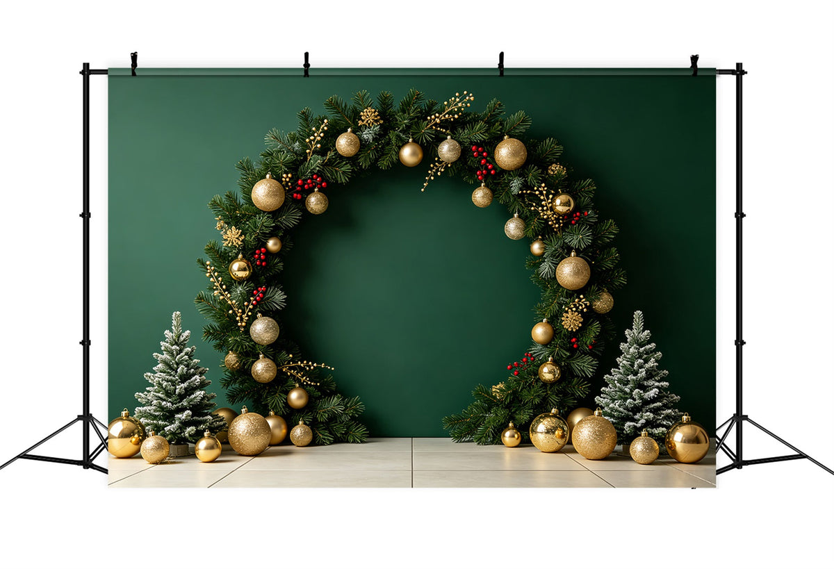 Weihnachts-Fotohintergründe Grüner Ornamentbogen-Display Weihnachts-Porträt-Hintergrund CSH69-60
