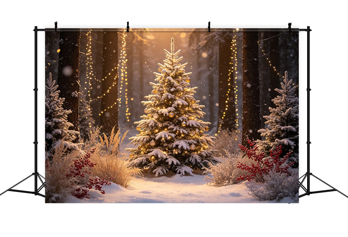 Weihnachtsbaum-Hintergrund Leuchtende Waldbaumlichter Weihnachtsstudio-Hintergrund CSH69-7