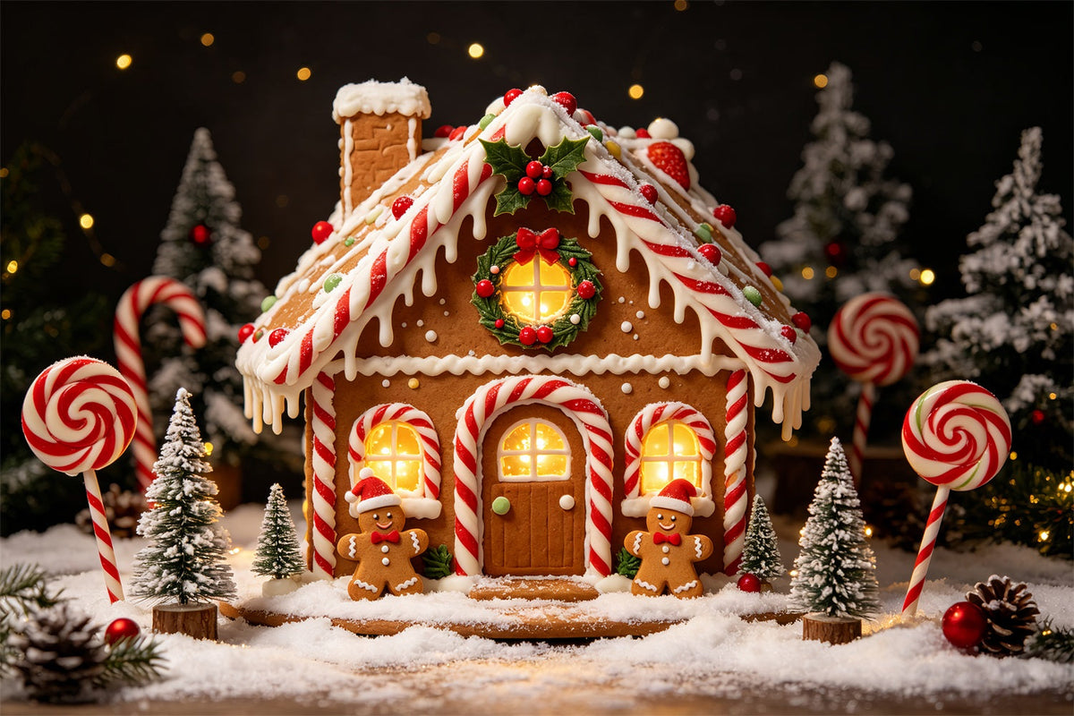 Fotohintergrund Aus Lebkuchen Cottage Candy House Lebkuchenhaus-Hintergründe CSH69-87