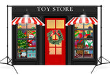 Weihnachtsspielzeugladen-Dekorationshintergrund-D929