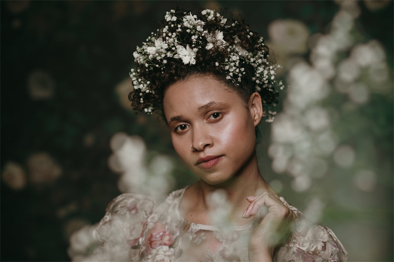 Abstrakte verschwommene Blume Headshot Hintergrund für Fotografie DBD25-7