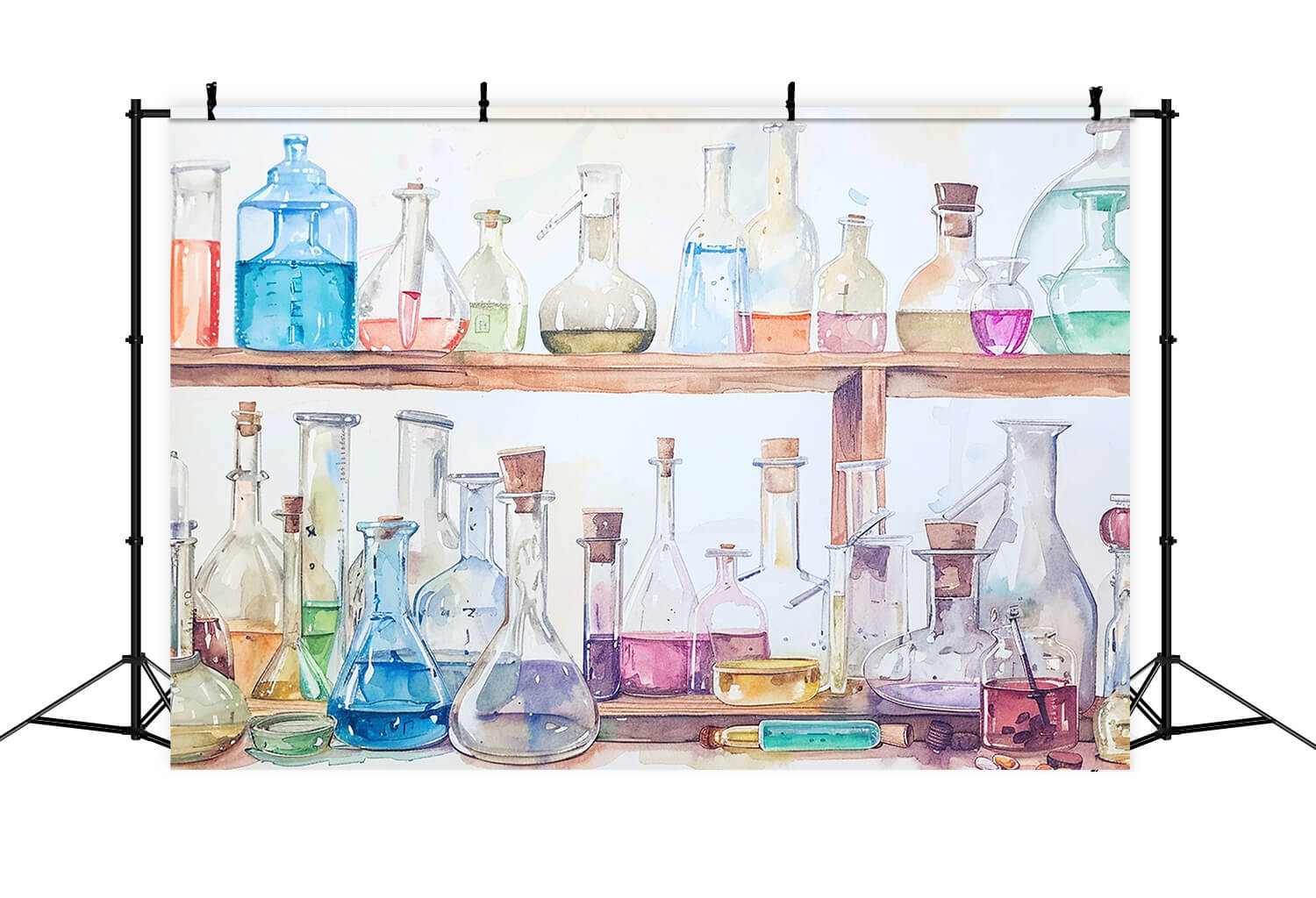 Science Lab Bunte Flaschen Back to School Backdrop DBD7-17