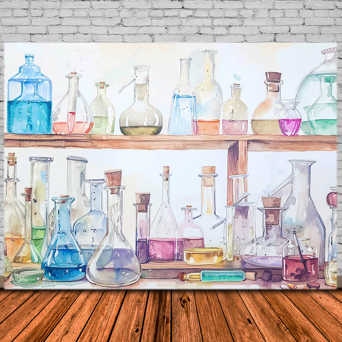 Science Lab Bunte Flaschen Back to School Backdrop DBD7-17