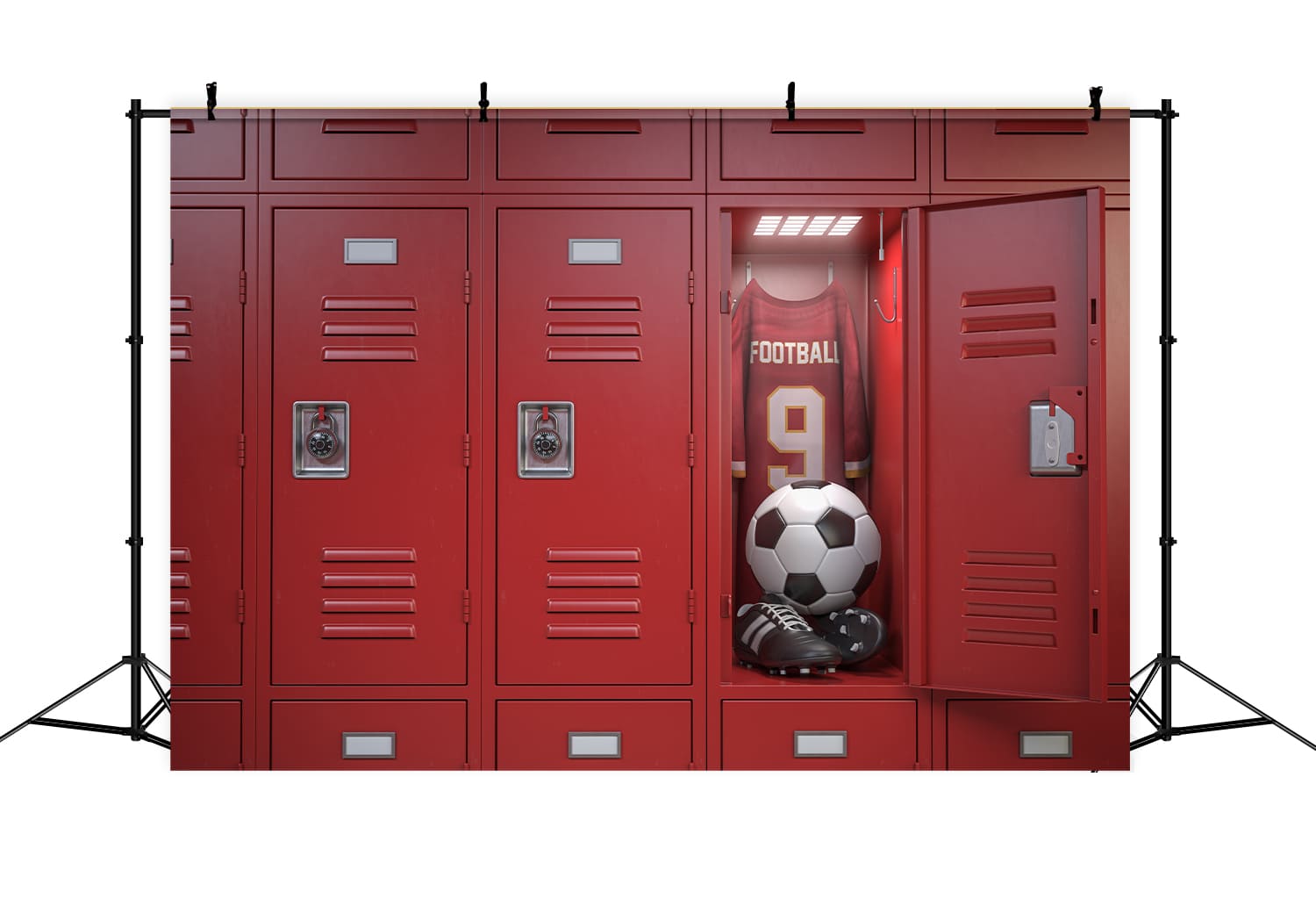 Schule Garderobe Schließfach Fußball Backdrop DBD7-26