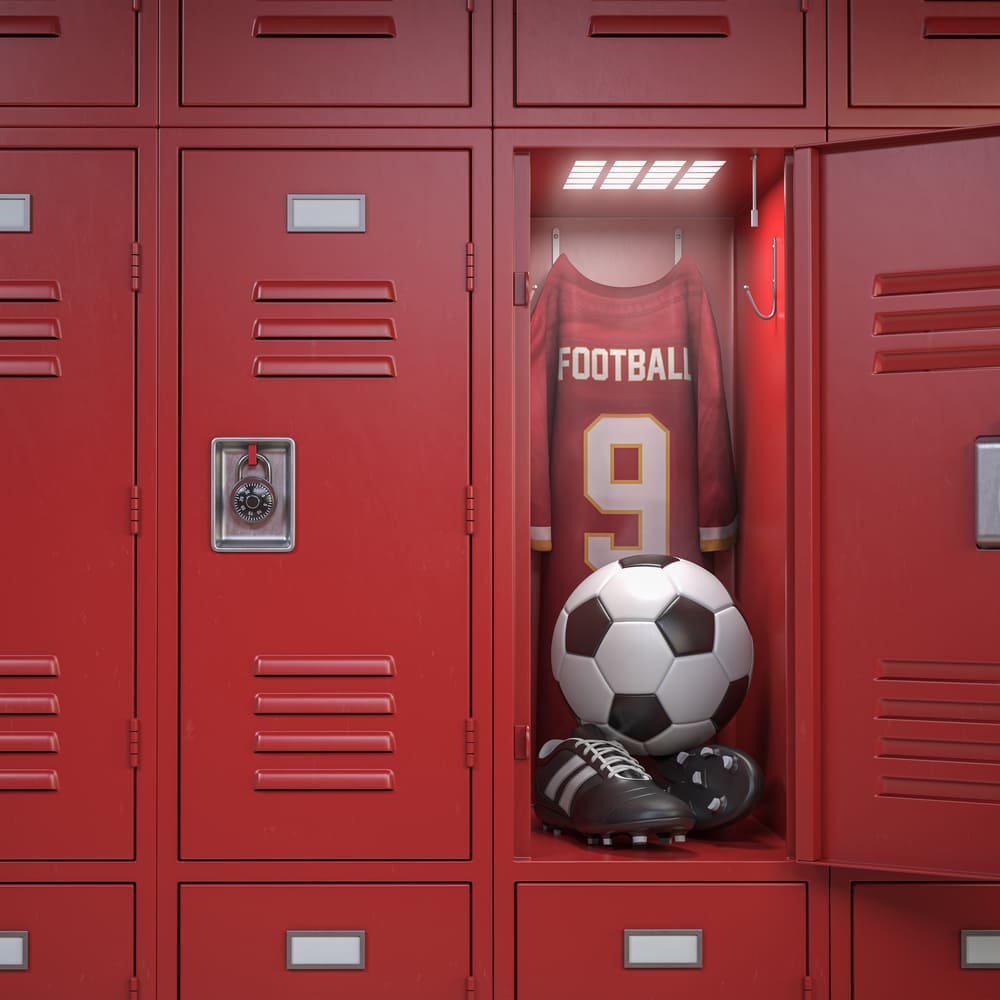 Schule Garderobe Schließfach Fußball Backdrop DBD7-26