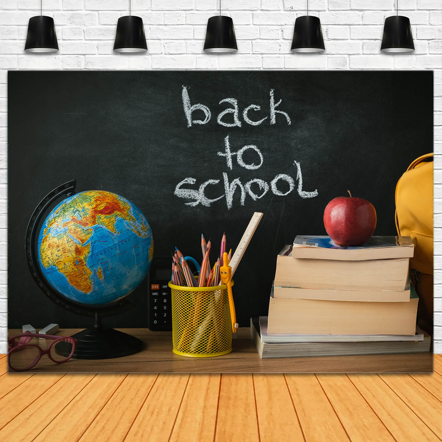 Globus Bücher Blackboard Back to School Hintergrund DBD7-57