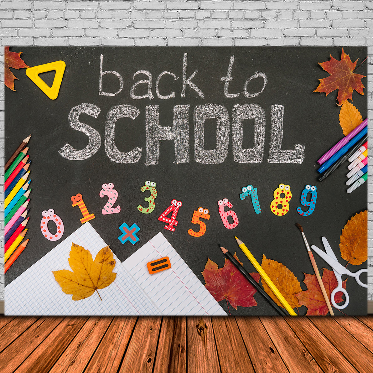 Back to School Kreidetafel Zeichnungen Backdrop DBD7-70