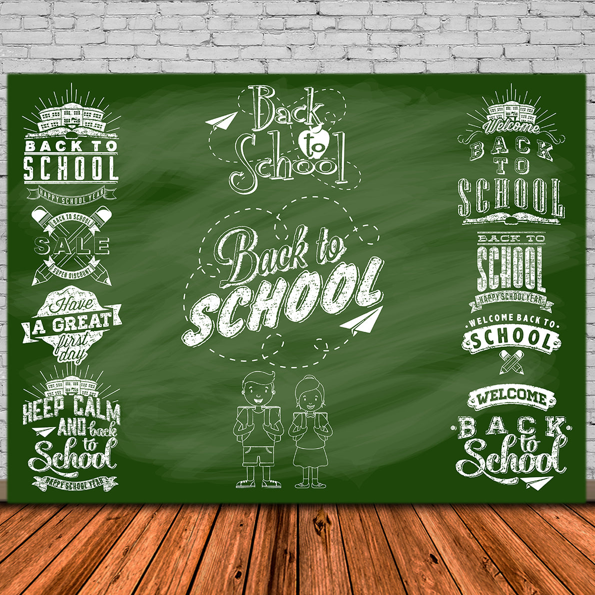 Back to School Gemalte Kreidetafel Hintergrund DBD7-76