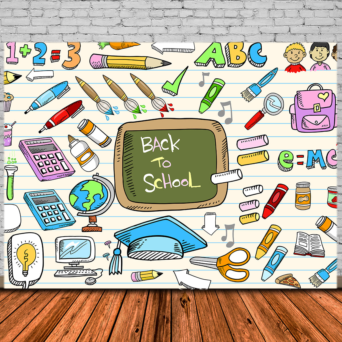 Back to School Doodles Fotohintergrund DBD7-78