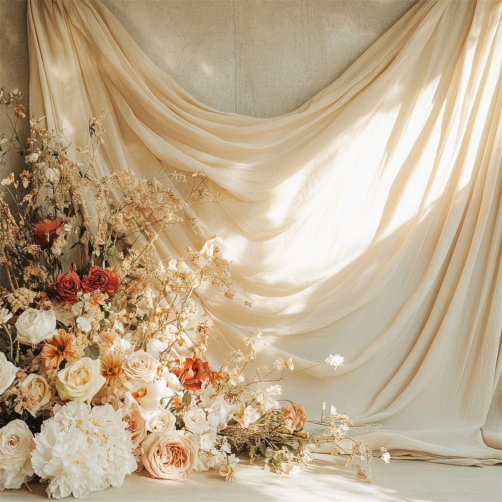 Muttertag Fotohintergrund Rustikaler goldener Sonnenuntergang Blumenhintergrund GQ2-105