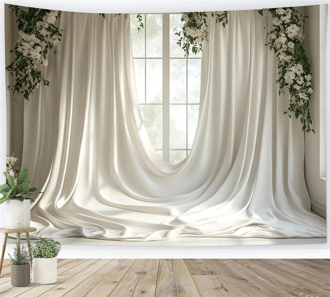 Muttertag Fotohintergrund Weiches Grün Weißer Draperie-Hintergrund GQ2-115