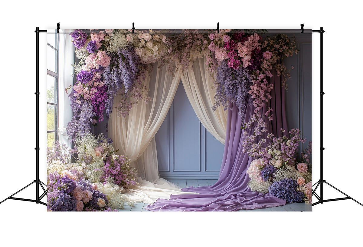 Hintergrund für Muttertag Lavendel Floral Bogen Hintergrund GQ2-116