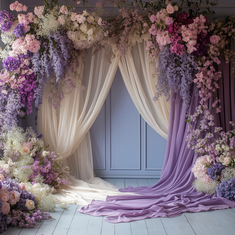 Hintergrund für Muttertag Lavendel Floral Bogen Hintergrund GQ2-116