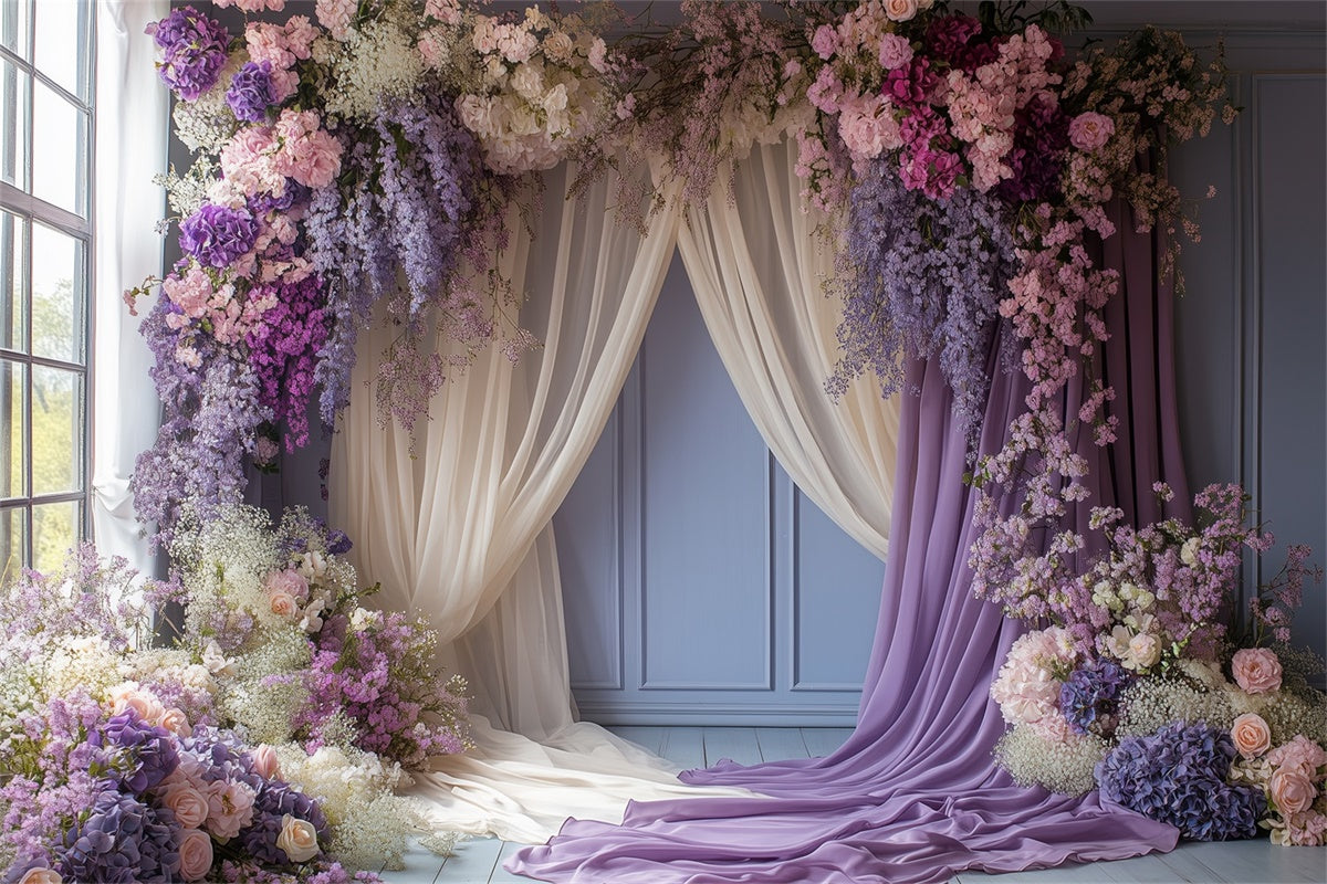 Hintergrund für Muttertag Lavendel Floral Bogen Hintergrund GQ2-116