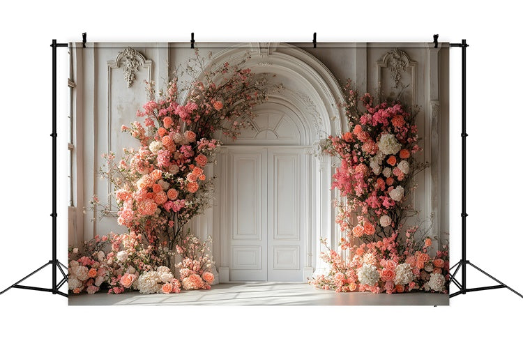 Muttertags-Hintergrundkulisse Blühende Blumen Vintage-Bogen-Hintergrundkulisse GQ2-162