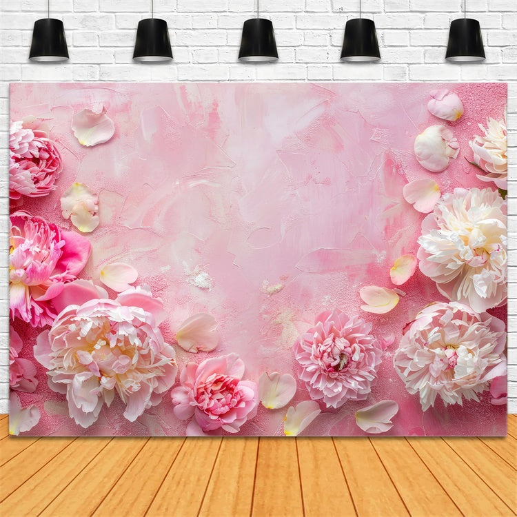 Muttertagskulisse Ideen Dreamy Peony Soft Petal Backdrop GQ2-171