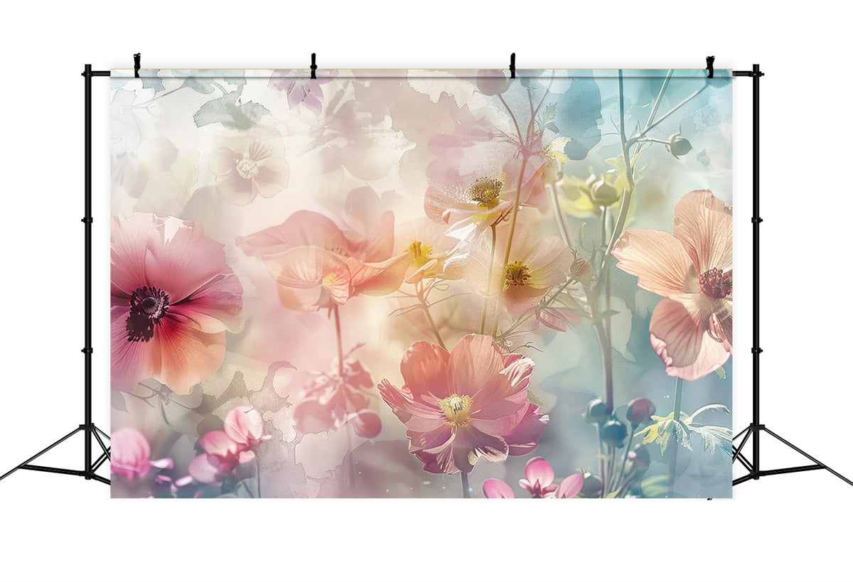 Hintergrundbilder für Muttertag Pastell Aquarell Blumen Traum Hintergrund GQ2-173