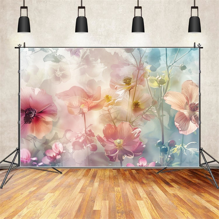 Hintergrundbilder für Muttertag Pastell Aquarell Blumen Traum Hintergrund GQ2-173