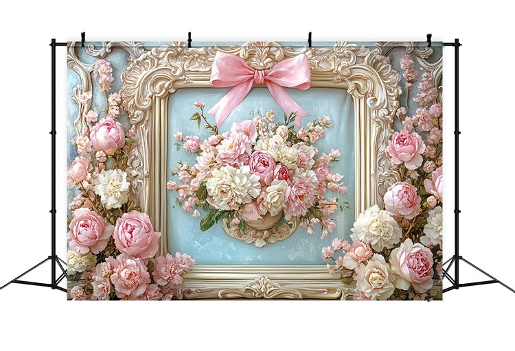 Hintergrundbilder für den Muttertag Eleganter Blumenstrauß mit Rahmen Hintergrundbild GQ2-202
