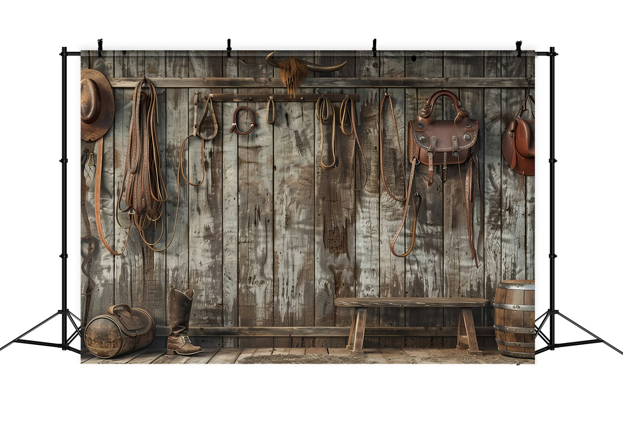 Vatertags-Hintergrund Cowboy-Ausrüstung Holz-Wandhintergrund GQ2-227