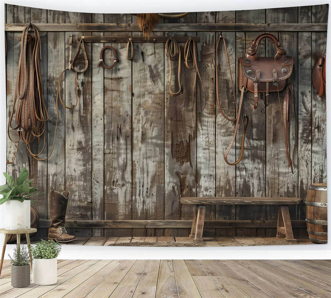 Vatertags-Hintergrund Cowboy-Ausrüstung Holz-Wandhintergrund GQ2-227