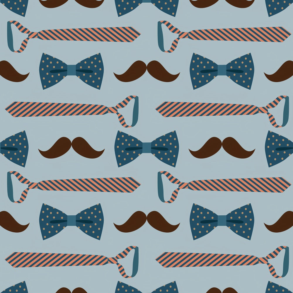 Happy Father's Day Backdrop Blauer Schnurrbart Krawatte Backdrop GQ2-237