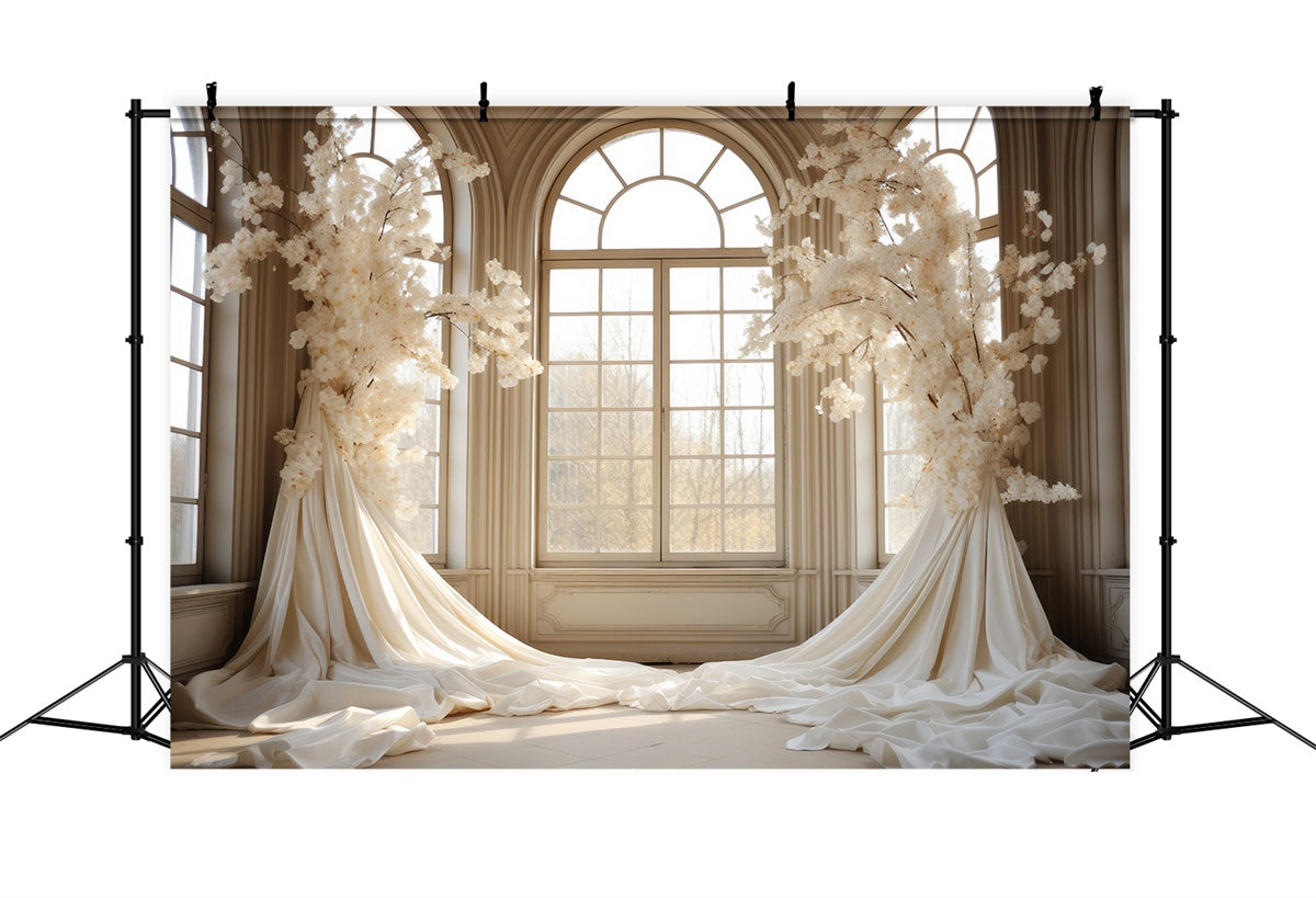 Muttertagskulisse Elegant Elfenbeinblüten Fensterhintergrund GQ2-94