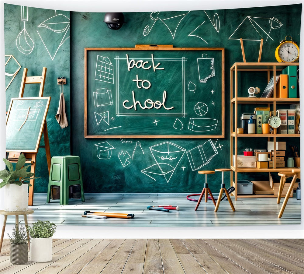 Back To School Backdrops Grün Kreidetafel Math Klassenzimmer Backdrop