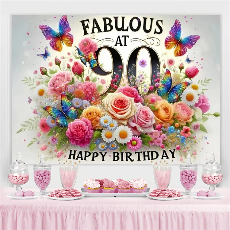 Personalisierte Geburtstag Backdrop Rose Pearls 80th Striped Backdrop GQ4-11